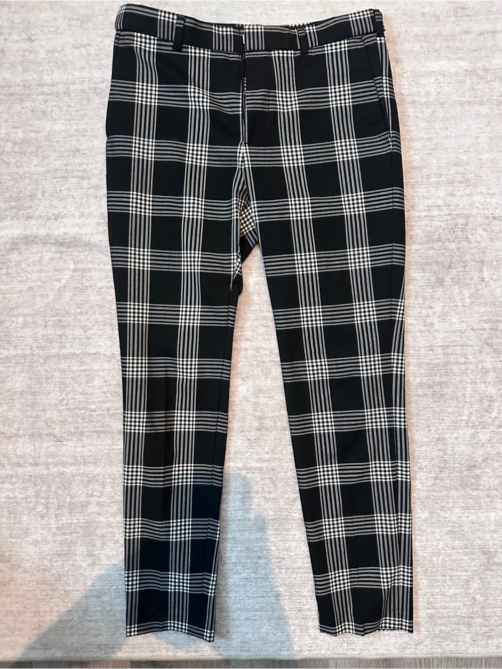 H&M Black and White Plaid Slim Fit Pants